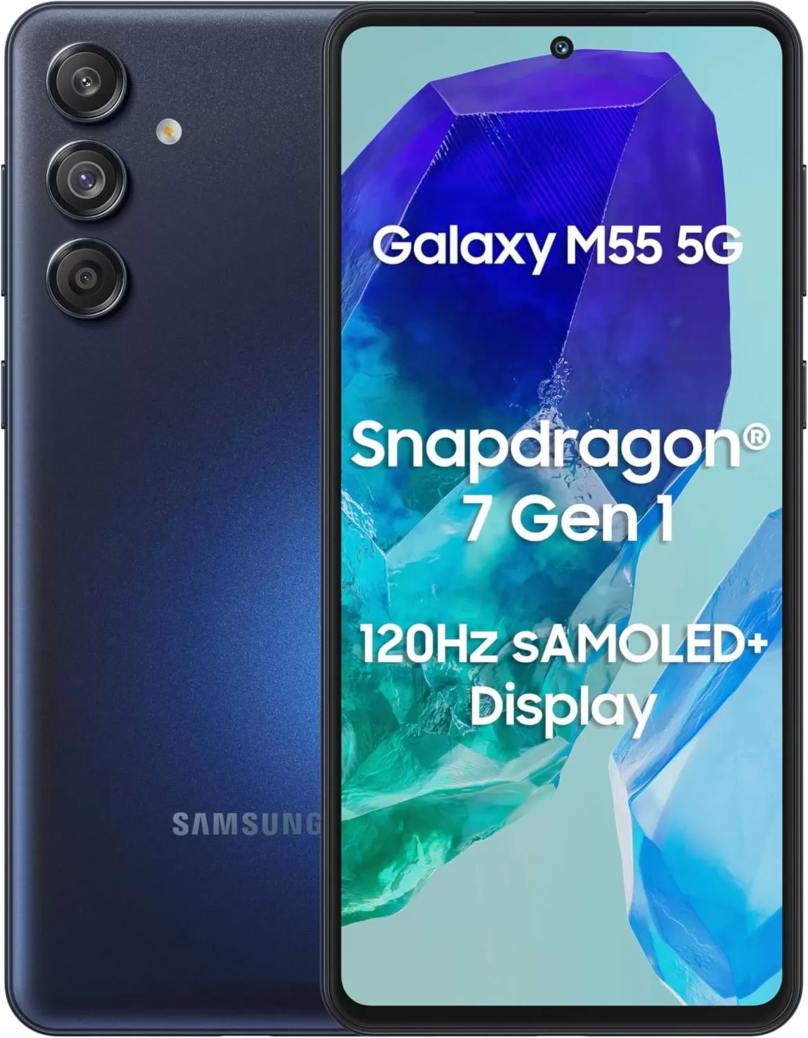 Telefon Mobil Samsung Galaxy M55 M556 128GB Flash 8GB RAM Dual SIM 5G Dark Blue