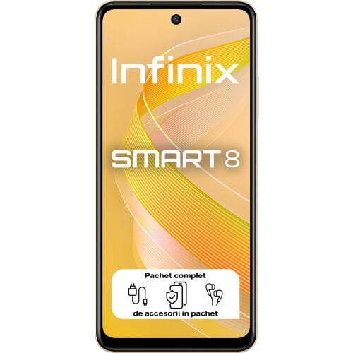 Telefon Mobil Infinix Smart 8 Dual Sim 3GB 64GB 4G Shiny Gold