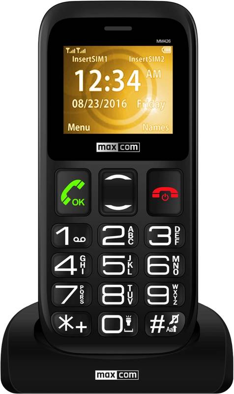 Telefon mobil Maxcom Comfort MM426 Dual SIM Black + Stand incarcare