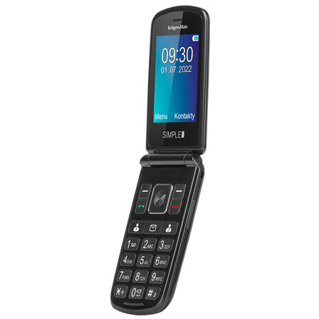 Telefon Mobil Simple 929 pentru Seniori cu Buton SOS Negru