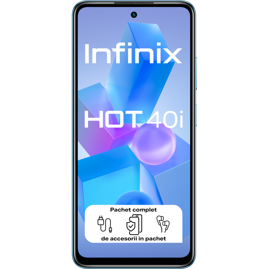 Telefon mobil X6528B HOT 40i Conexiune 4G Ecran 6.56inch Octa Core 8GB 256GB 5000mAh Palm Blue