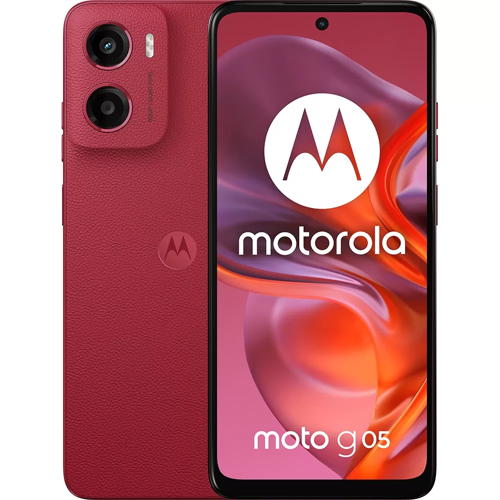 Telefon Mobil Motorola Moto G05 64GB Flash 4GB RAM Dual SIM 4G Plum Red