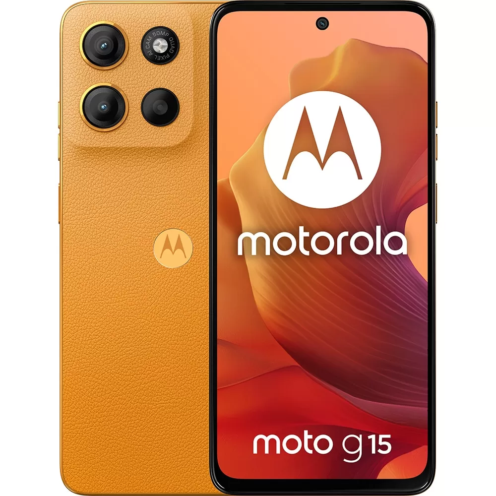 Telefon Mobil Motorola Moto G15  128GB Flash  4GB RAM  Dual SIM  4G  Sunrise Orange
