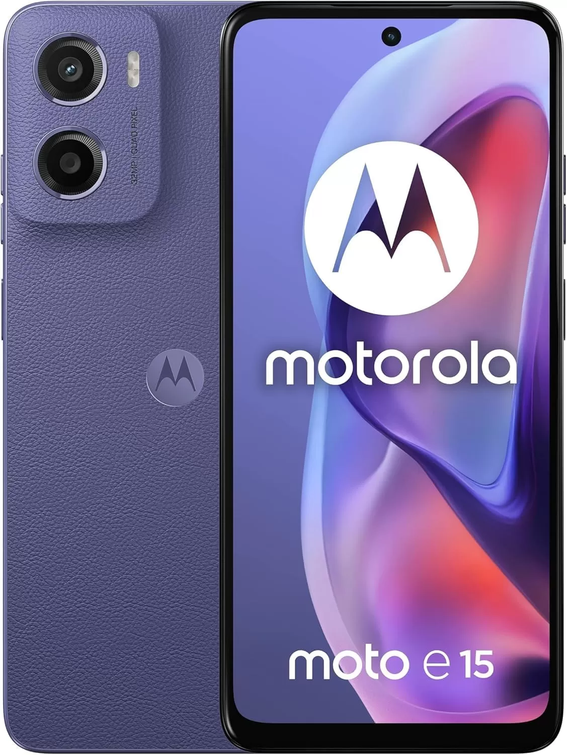 Telefon Mobil Motorola Moto E15  64GB Flash  2GB RAM  Dual SIM  4G  Lavender