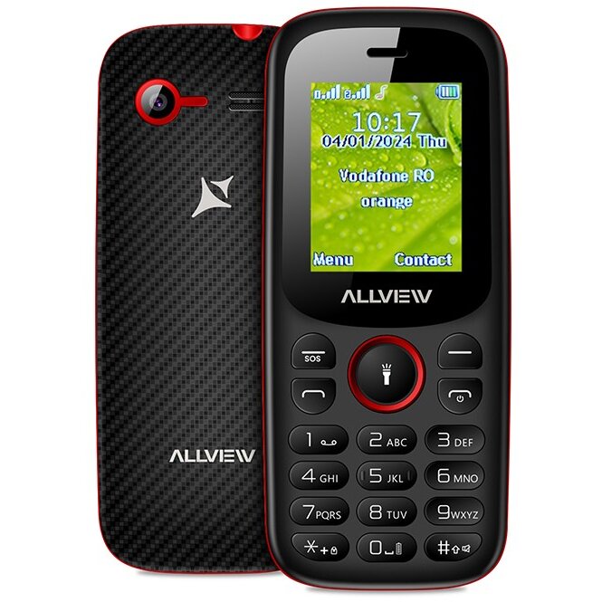 Telefon mobil L802 Dual SIM 2G Bluetooth Radio Negru/Rosu