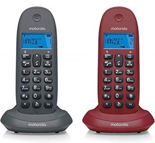 Set Duo - Telefon fix fara fir Motorola DECT C1002LB+ (Gri/Rosu)